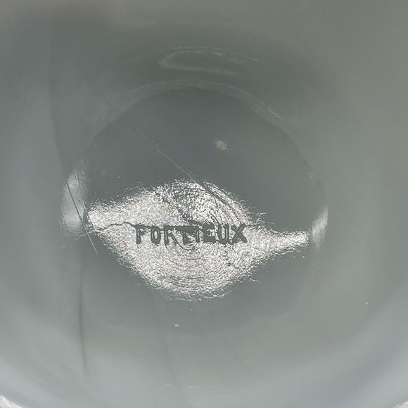 Vintage Portieux Vallerysthal Opaline Milk Glass Covered Footed Candy Dish Grape - Picture 8 of 11